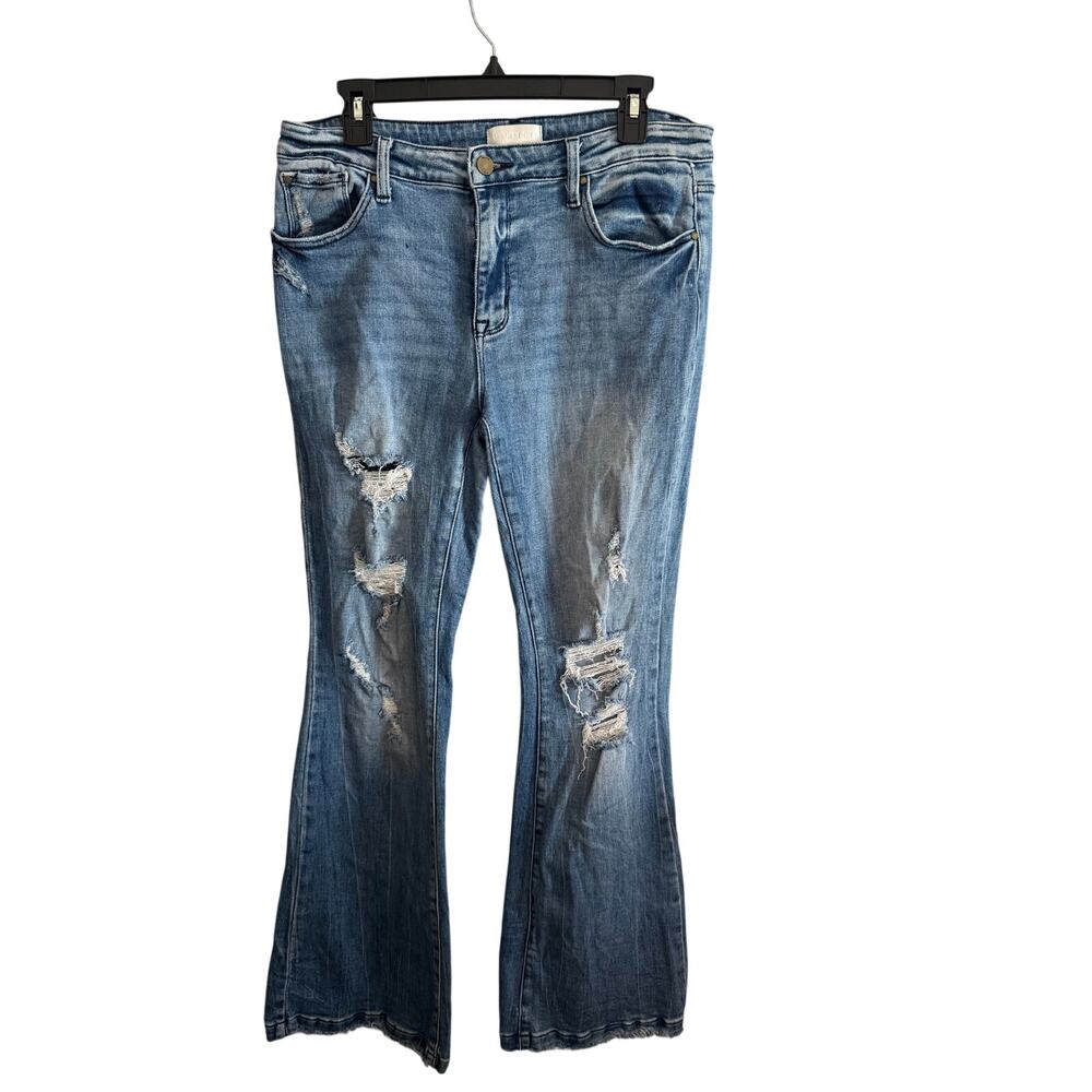 Petra 153 Women's Distressed Flare Jeans - Size 15/31